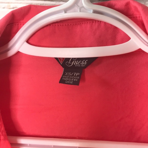 GUESS Long Sleeve Button Up Pink Shirt - Picture 2 of 8